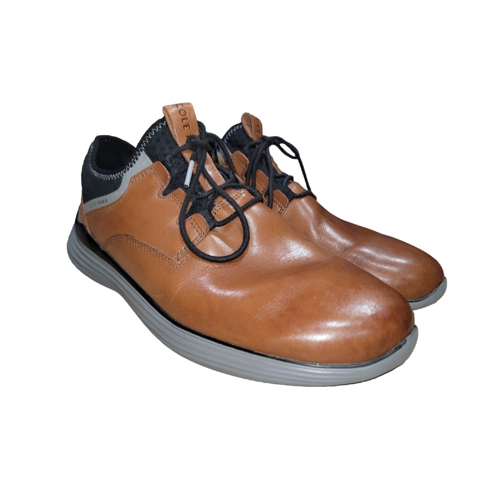 Cole Haan Men's GrandSport Brown Plain Toe Leather Lace Up Sneaker Size 12M